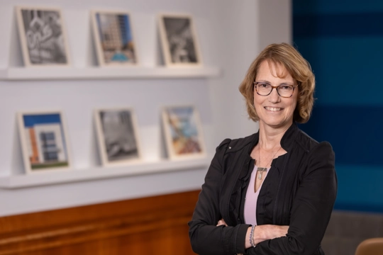 portrait of a smiling woman in business attire